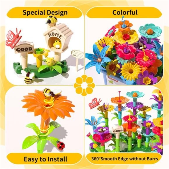 TEMI 138 PCS Flower Garden Building Toys for Girls Toys,  Garden Play Set - Picture 7 of 7